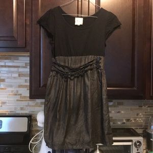 Grey and black dress with button detail